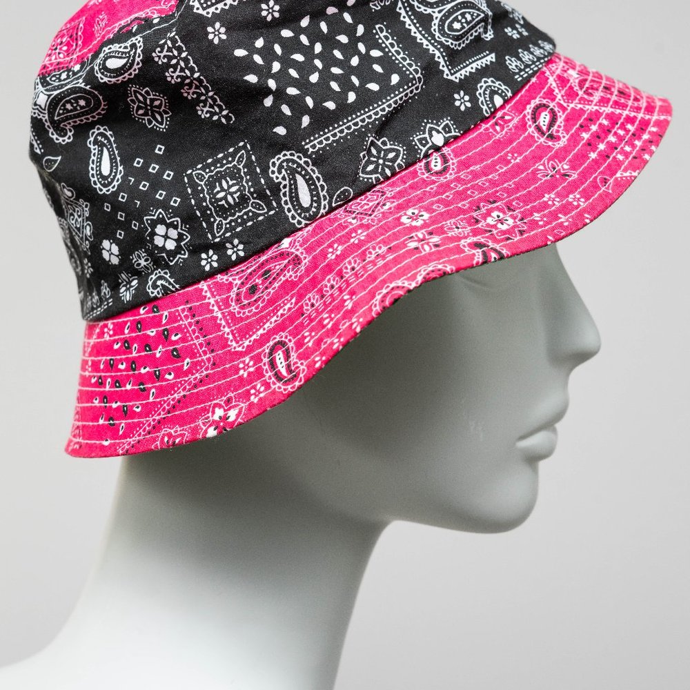 Reversible Paisley Print Linen Hat Summer Hat for Shade Multi Colored Festive
